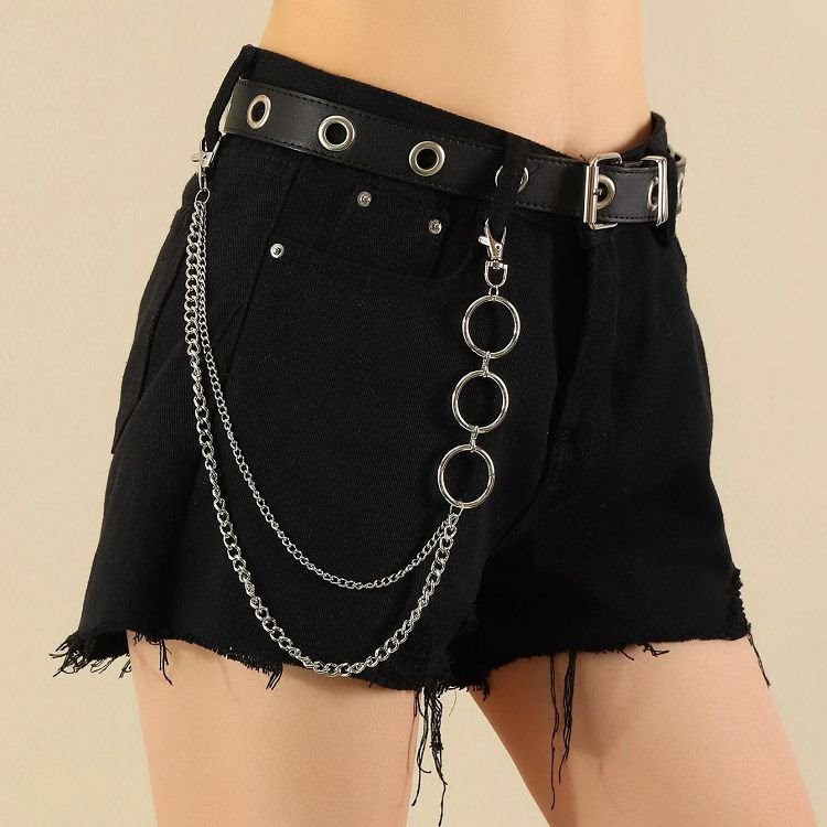 Lolita goth steampunk black studded belt (8)(001)
