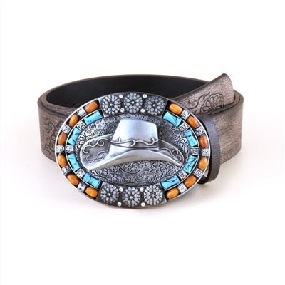 Classic Western Cowboy Buckle Belt
