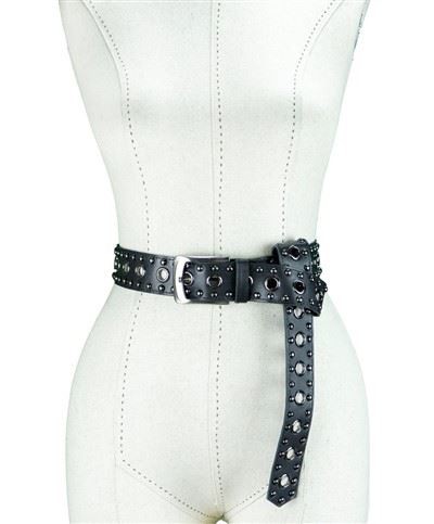 Leather Studded Buckle Belt Plus Size Belt