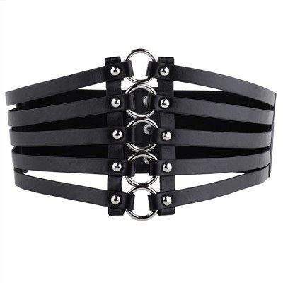 Lolita Goth Steampunk Black Studded Belt