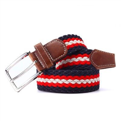 Men's Fabric Leather Elastic Woven Stretch Belt