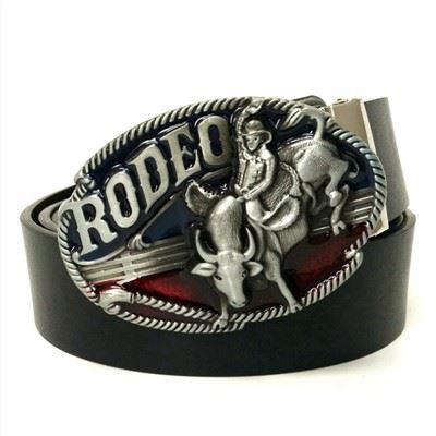 Men Western Belt Cowboy Metal Buckle