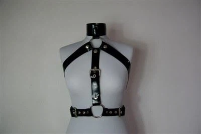 Men Women Latex Harness With Collar