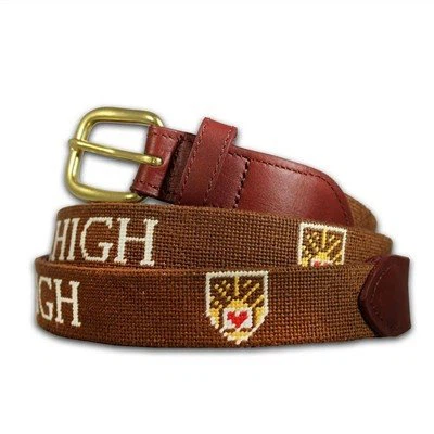 Mens Leather Golf Needlepoint Belt