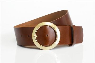 Wide Leather Belt Brown Dress Belt