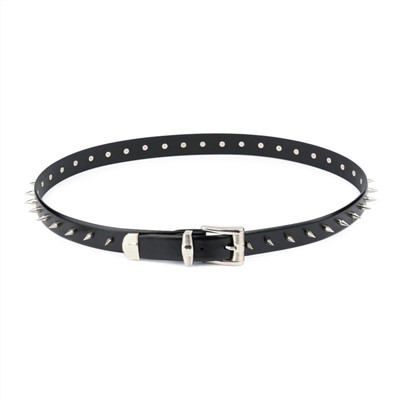 Women Black Punk Goth Spiked Studded Belt