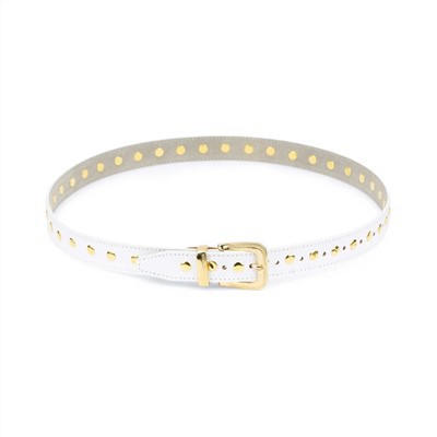 Womens White Gold Studded Belt