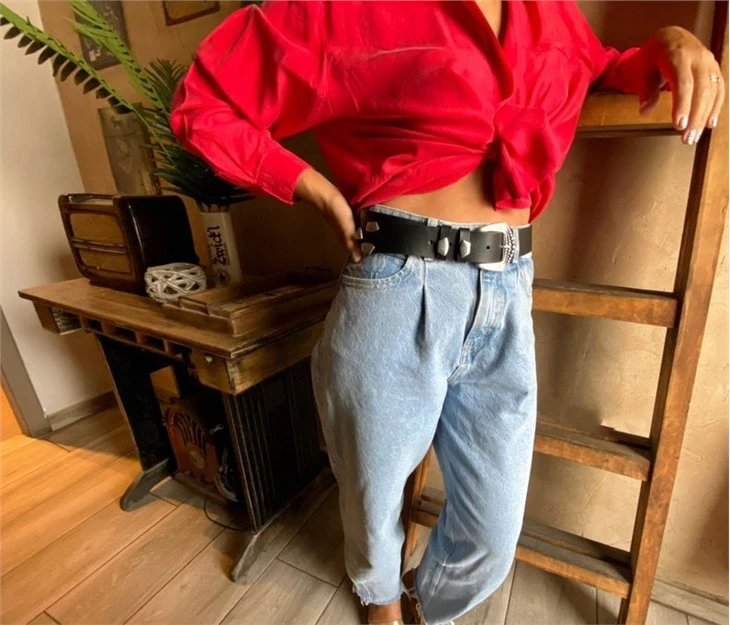 Women Belt Black Handmade Leather Belt