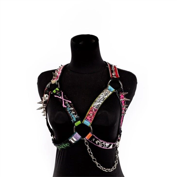 Women Fashion Colorful Punk Cage Harness