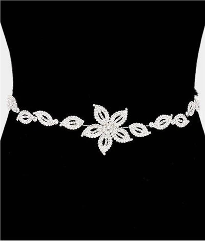 Bridal Dress Belt Wedding White Sash Waist Ribbon Rhinestone