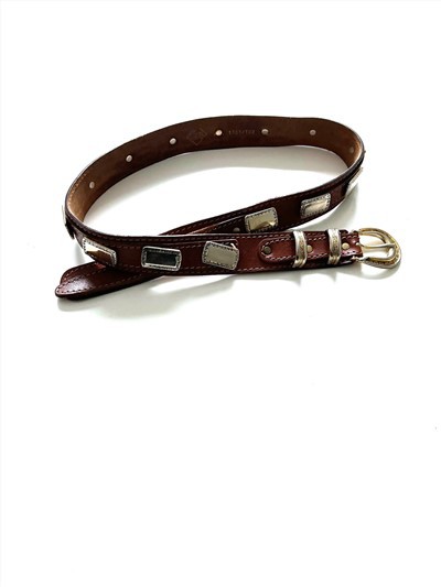 Fancy Vintage Western Brown Studded Belt