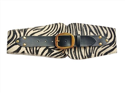 Fashion Wide Waist Cincher Zebra Printed Belt