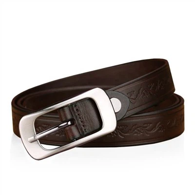 Leather Belts Men's Western Floral Embossed