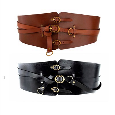 Leather Corset Belt With 3 Buckles And 2 Rings Discontinued Item