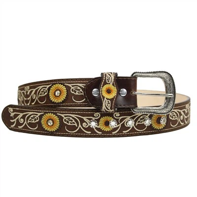 Sunflower Rhinestone Handcrafted Western Women Belt